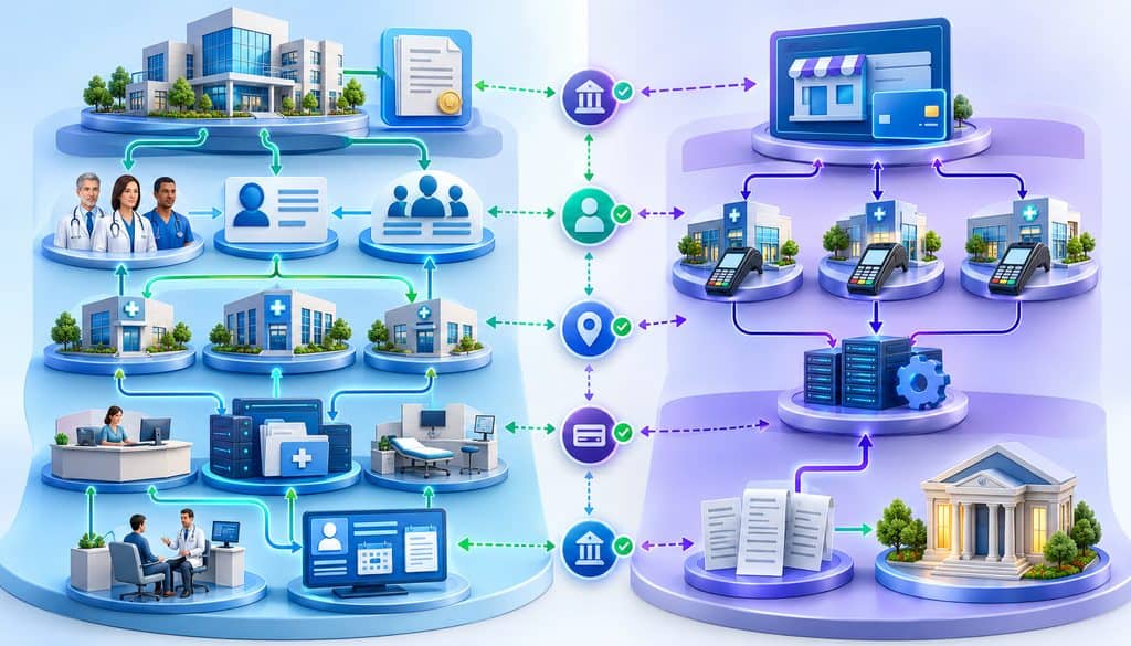 Healthcare identifiers mapped separately from merchant and banking identifiers